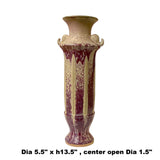 Plum Purple Distressed Ceramic Elephant Head Artistic Narrow Vase ws1505S