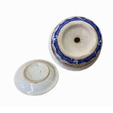 Chinese Blue White Double Dragon Porcelain Round Pot Planter ws1506S