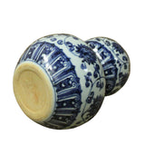 Chinese Blue White Porcelain Gourd Shape Flower Graphic Vase ws186S