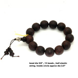 Reddish Brown Zitan Wood Beads Hand Rosary Praying Bracelet ws213S