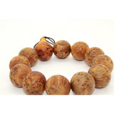 Medium Brown Cypress Wood Beads Hand Rosary Praying Bracelet ws215S