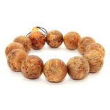Medium Brown Cypress Wood Beads Hand Rosary Praying Bracelet ws215S