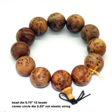 Medium Brown Cypress Wood Beads Hand Rosary Praying Bracelet ws215S