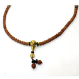 Natural Plant Seed Beads Metal Pendant Rosary Praying Necklace ws220S