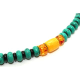 Turquoise, Amber Color Resin Beads Rosary Praying Necklace ws223S