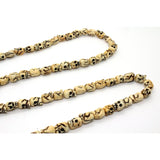 Skull Head Face Bone Color Resin Beads Rosary Praying Necklace ws225S