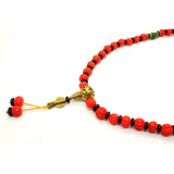 Orange Amber Color Resin Beads Rosary Praying Necklace ws226S