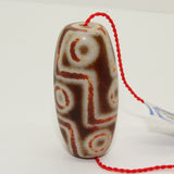 Chinese Handmade Agate Stone Pattern Oval Long Dzi Bead Pendant ws230S