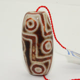 Chinese Handmade Agate Stone Pattern Oval Long Dzi Bead Pendant ws230S
