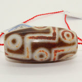Chinese Handmade Agate Stone Pattern Oval Long Dzi Bead Pendant ws230S