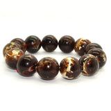 Natural Solid Brown White Mix Amber Beads Hand Rosary Praying Bracelet ws242S