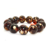 Natural Solid Brown White Mix Amber Beads Hand Rosary Praying Bracelet ws242S