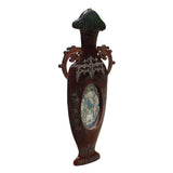 Chinese Vintage Vase Shape Lacquer Frame Porcelain Wood Wall Panels Art ws248S