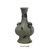 Chinese Ru Ware Light Gray White Celadon Glaze Ceramic Vase ws252S