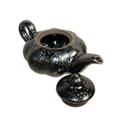 Chinese Handmade Jianye Clay Bronze Black Glaze Decor Teapot Display ws271S