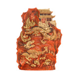 Chinese Calligraphic Cinnabar Ink Stick Double Dragons Scenery Art ws277S