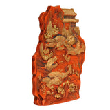 Chinese Calligraphic Cinnabar Ink Stick Double Dragons Scenery Art ws277S