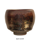Chinese Handmade Jianye Clay Bronze Black Glaze Decor Teacup 2 Pieces  ws280S
