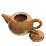 Chinese Handmade Jianye Clay Bronze Brown Glaze Decor Teapot ws281S