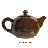 Chinese Handmade Jianye Clay Bronze Brown Glaze Decor Teapot ws281S