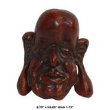 Chinese Bamboo Carved Old Man Face Display ws299S