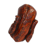 Chinese Bamboo Carved Happy Man Face Display ws300S