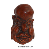 Chinese Bamboo Carved Happy Man Face Display ws300S