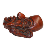 Chinese Bamboo Carved Happy Man Face Display ws301S