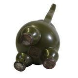 Chinese Handmade Dark Olive Army Green Ceramic Accent Ding Holder ws326S
