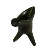 Chinese Handmade Dark Olive Army Green Ceramic Accent Cup Display ws330S