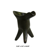 Chinese Handmade Dark Olive Army Green Ceramic Accent Cup Display ws330S