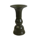 Chinese Handmade Dark Olive Army Green Ceramic Accent Vase ws331S