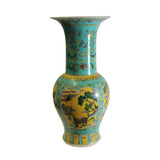 famille verte - turquoise yellow vase - oriental porcelain vase