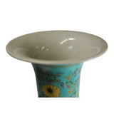 Vintage Chinese Famille Verte Turquoise Round Porcelain Vase ws333S