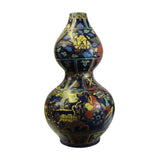 navy blue vase - Chinese vase - porcelain vase