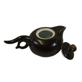 Chinese Handmade Distressed Brown Glaze Ceramic Accent Teapot ws339S