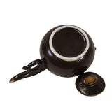 Chinese Handmade Distressed Brown Glaze Ceramic Accent Teapot ws339S