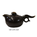 Chinese Handmade Distressed Brown Glaze Ceramic Accent Teapot ws339S