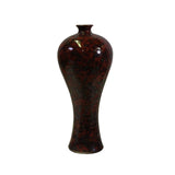 Chinese Handmade Ox Blood Red Marks Ceramic Accent Vase ws341S