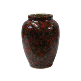 Chinese Handmade Ox Blood Red Marks Ceramic Accent Vase ws343S