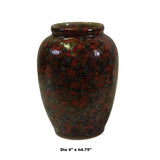 Chinese Handmade Ox Blood Red Marks Ceramic Accent Vase ws343S