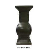 Chinese Handmade Dark Olive Army Green Ceramic Accent Vase ws348S
