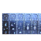 Vintage Jade Color Stone Shell Inlaid Black Lacquer Wood Screen 8 Panels ws364S