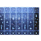 Vintage Jade Color Stone Shell Inlaid Black Lacquer Wood Screen 8 Panels ws364S