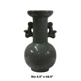 Chinese Handmade Guan Ware Style Crackle Celadon Ceramic Accent Vase ws365S