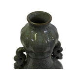 Chinese Handmade Guan Ware Style Crackle Celadon Ceramic Accent Vase ws367S