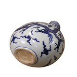 Chinese Blue White Porcelain Dragon Graphic Fat Body Vase ws370S