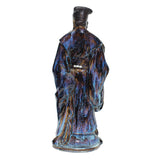 Chinese Ceramic Blue Glaze Historic Zhuge Liang Figure ws387S