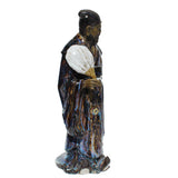 Chinese Ceramic Blue Glaze Historic Zhuge Liang Figure ws387S