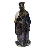 Chinese Ceramic Blue Glaze Historic Zhuge Liang Figure ws387S